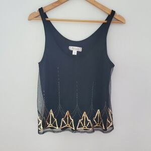 Decree layering tank sheer front beads size medium